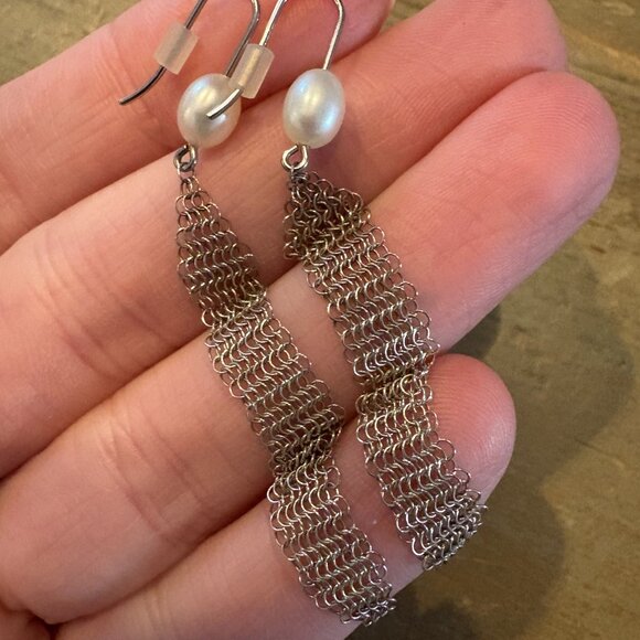 Tiffany's Mesh Tassel Earrings - Picture 4 of 5